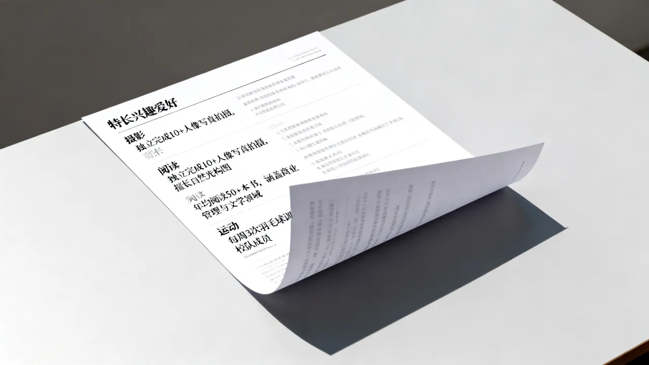 特长兴趣爱好怎么写,求职简历中怎样写才能加分?-图3 特长兴趣爱好怎么写,求职简历中怎样写才能加分?-图3
