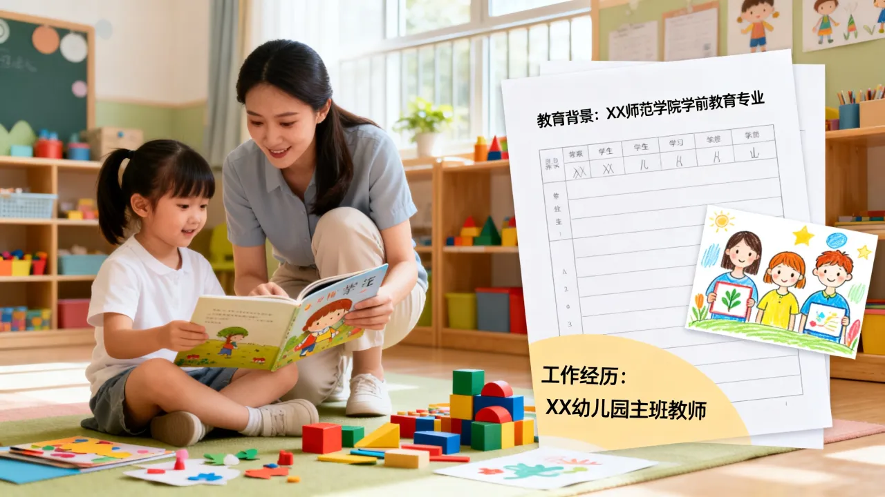 幼儿园教师简历怎么写?,幼师简历自我评价怎么写-图1 幼儿园教师简历怎么写?,幼师简历自我评价怎么写-图1