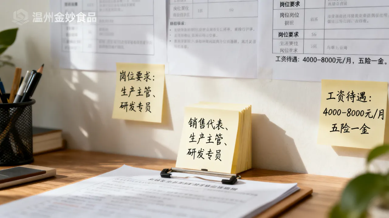 温州金妙食品招聘具体有哪些岗位要求，工资待遇怎么样？