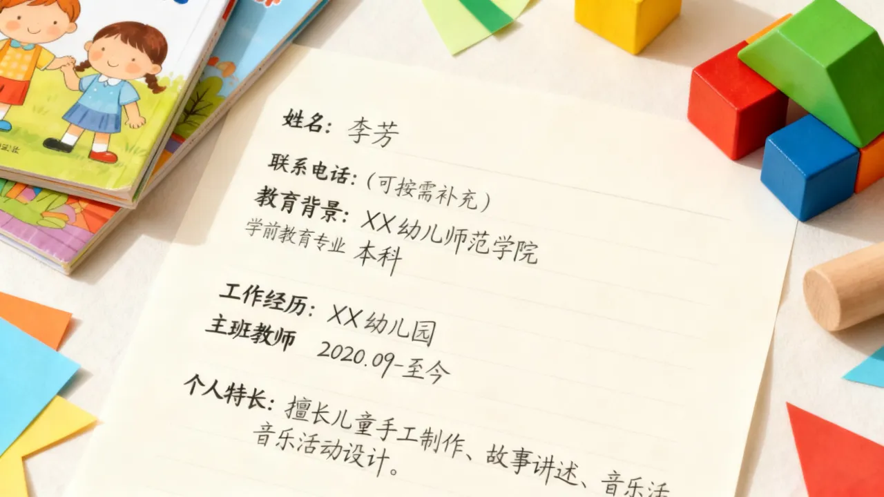 幼师工作简历怎么写,个人特长怎么写最加分?