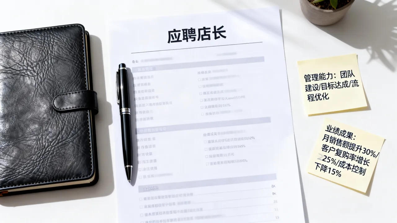 应聘店长简历怎么写,如何突出管理能力和业绩成果?