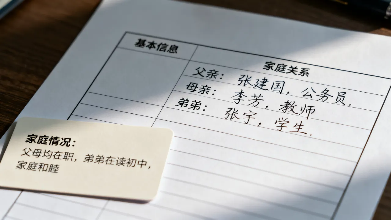 简历家庭关系怎么填写,家庭情况填哪些内容更合适?-图3 简历家庭关系怎么填写,家庭情况填哪些内容更合适?-图3