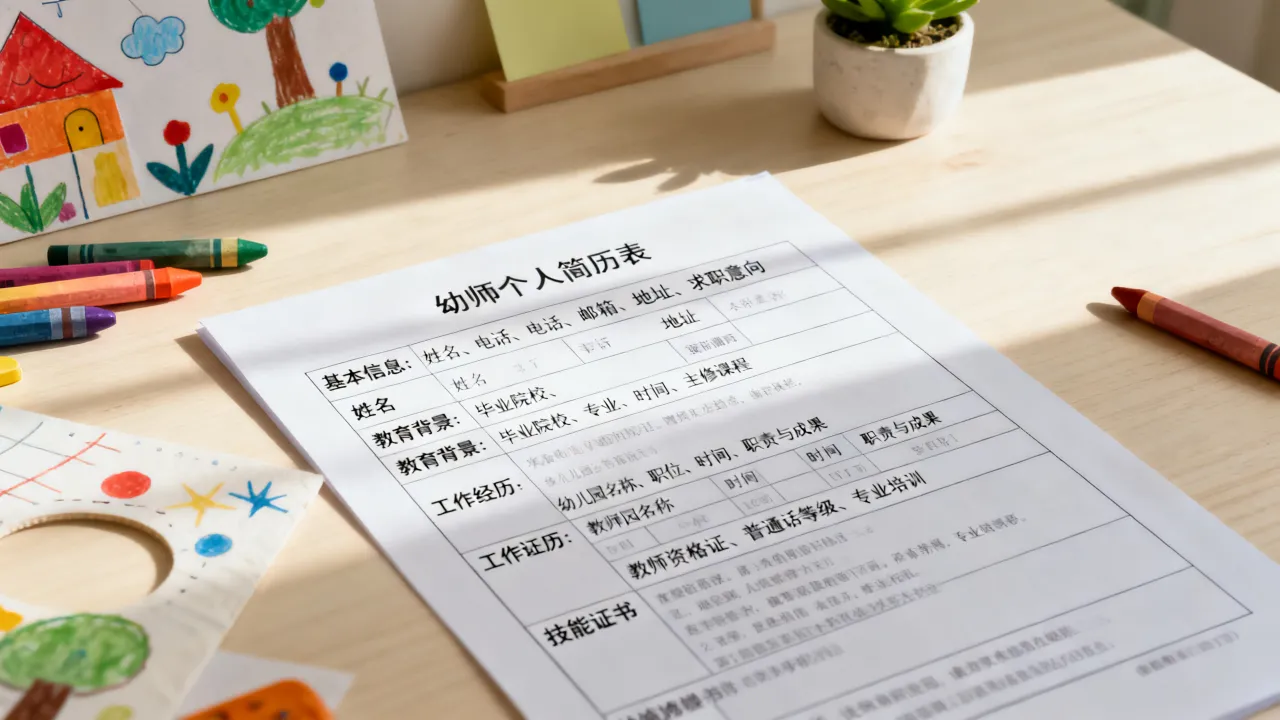 幼师个人简历表怎么写,有哪些规范的格式和内容要求-图2 幼师个人简历表怎么写,有哪些规范的格式和内容要求-图2