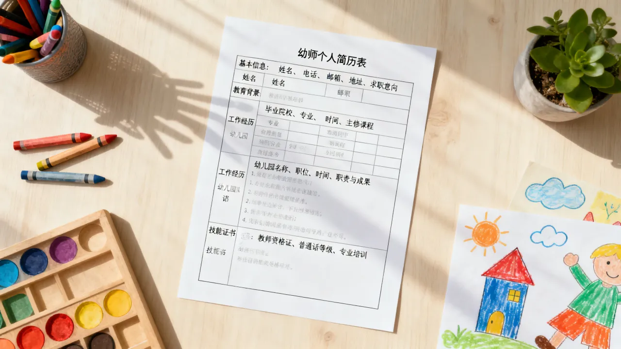 幼师个人简历表怎么写,有哪些规范的格式和内容要求-图3 幼师个人简历表怎么写,有哪些规范的格式和内容要求-图3