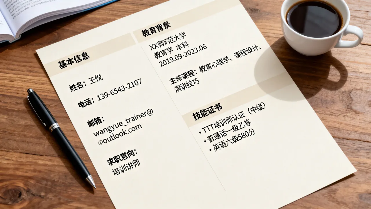 培训讲师简历怎么写,没有经验怎么编写培训讲师简历-图2 培训讲师简历怎么写,没有经验怎么编写培训讲师简历-图2