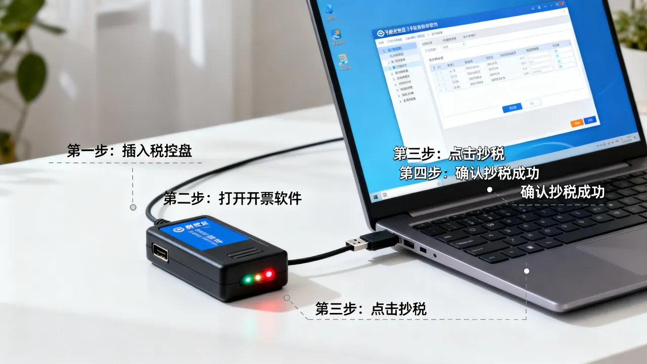 税控盘如何抄税?税控盘抄税操作流程步骤是什么-图3 税控盘如何抄税?税控盘抄税操作流程步骤是什么-图3