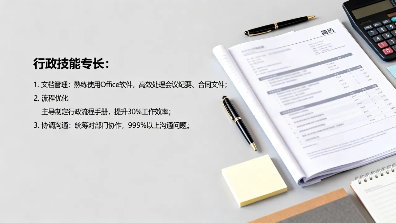 行政技能专长怎么写吸引HR,简历行政岗位专长描述范文-图2 行政技能专长怎么写吸引HR,简历行政岗位专长描述范文-图2