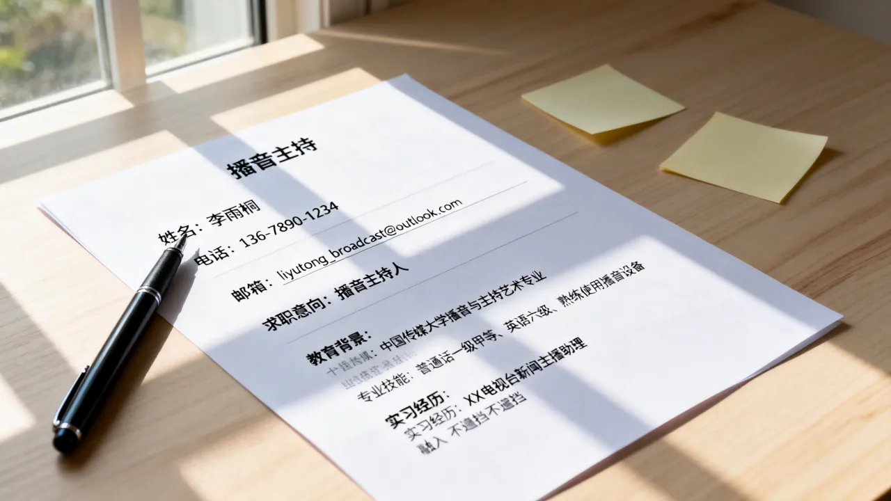 播音主持简历怎么写,播音主持个人简历模板范文-图1 播音主持简历怎么写,播音主持个人简历模板范文-图1
