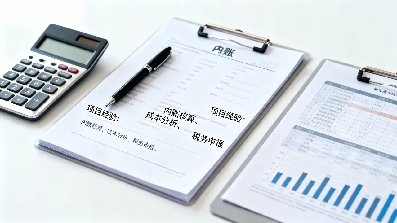 公司内账怎么写简历?内账会计简历项目经验咋写?