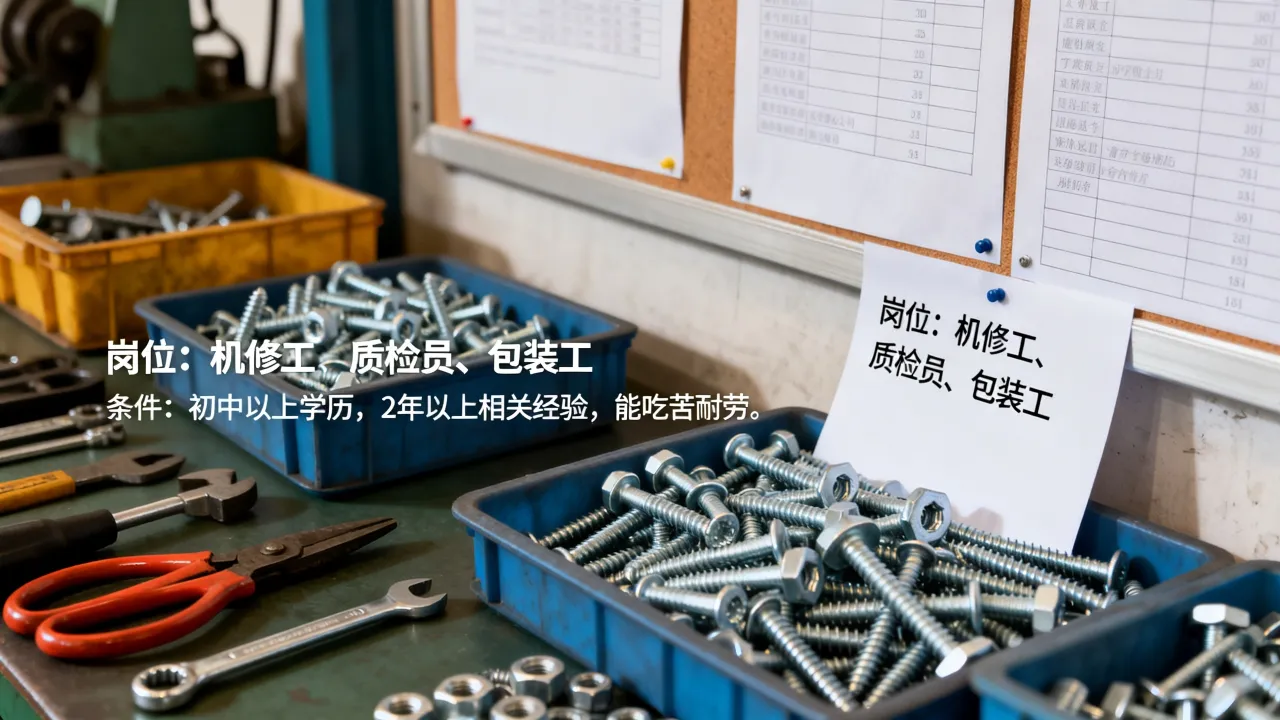 浙江宁波螺丝厂招聘有哪些岗位,螺丝厂招聘条件是什么?