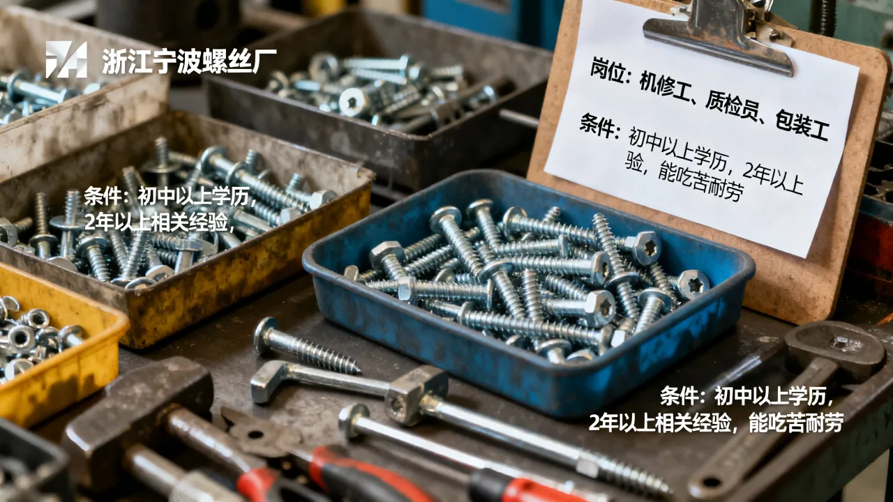 浙江宁波螺丝厂招聘有哪些岗位,螺丝厂招聘条件是什么?-图2 浙江宁波螺丝厂招聘有哪些岗位,螺丝厂招聘条件是什么?-图2