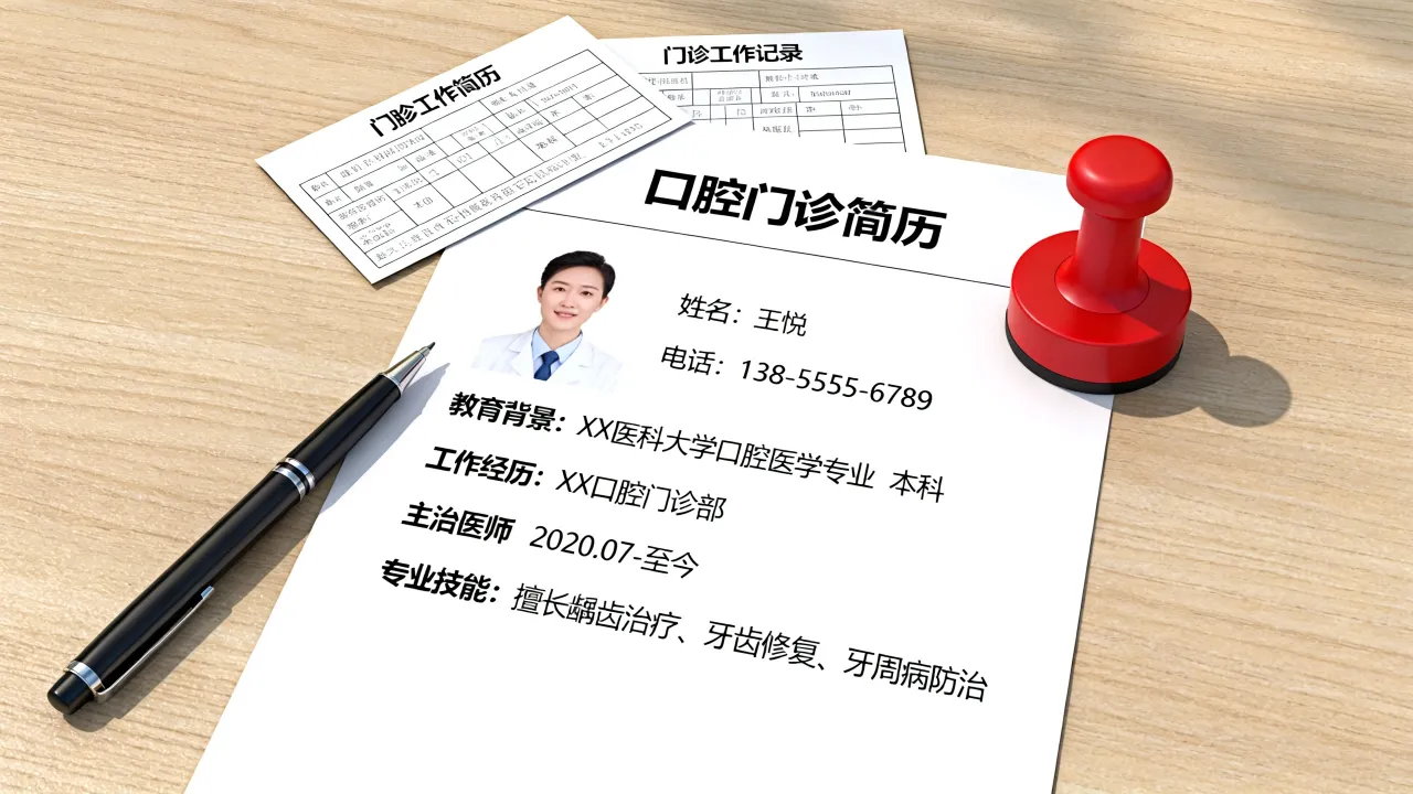 口腔门诊部简历怎么写，口腔门诊简历模板范文-图1