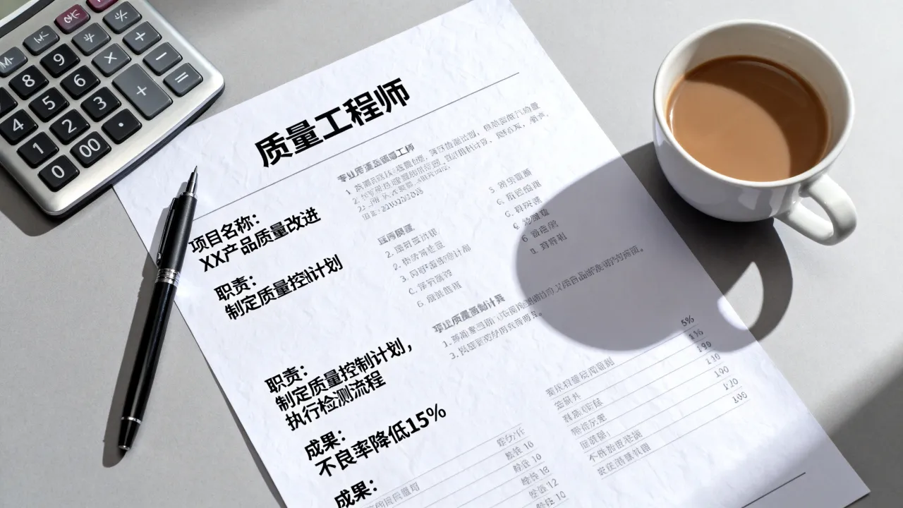 质量工程师怎么写简历，质量工程师简历项目经验怎么写