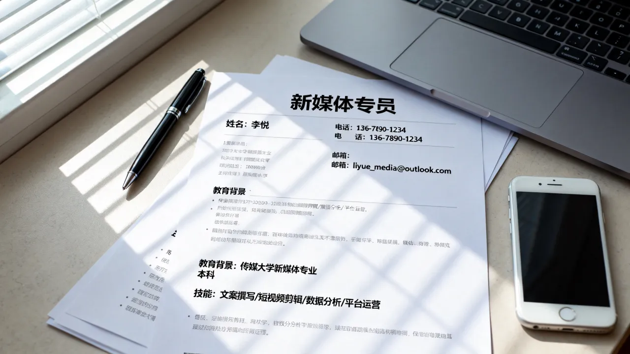 新媒体专员简历怎么写？没有经验能通过筛选吗，优秀模板-图2