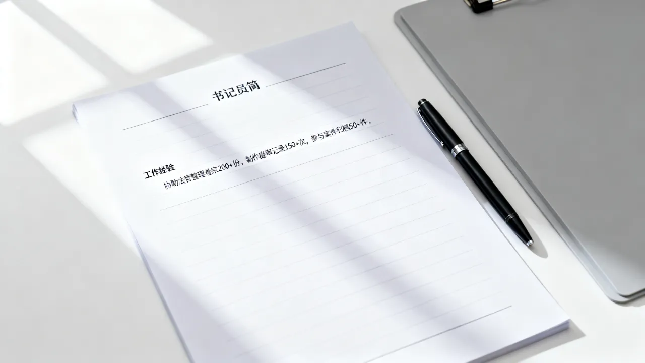 书记员个人简历怎么写?书记员简历工作经验怎么写更好,模板+范文