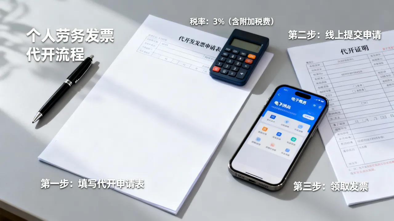 发票如何开?个人劳务发票代开流程及税率是多少-图1 发票如何开?个人劳务发票代开流程及税率是多少-图1