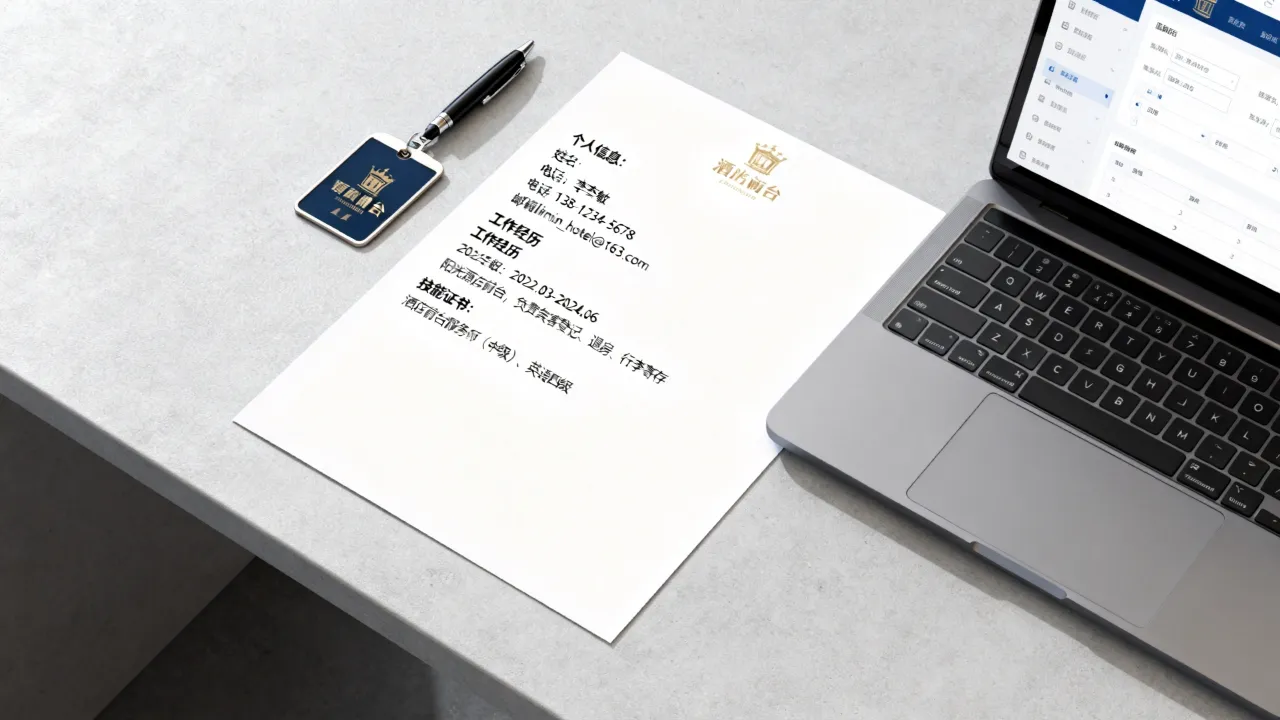 酒店简历怎么写,酒店前台简历怎么写才能通过-图1 酒店简历怎么写,酒店前台简历怎么写才能通过-图1