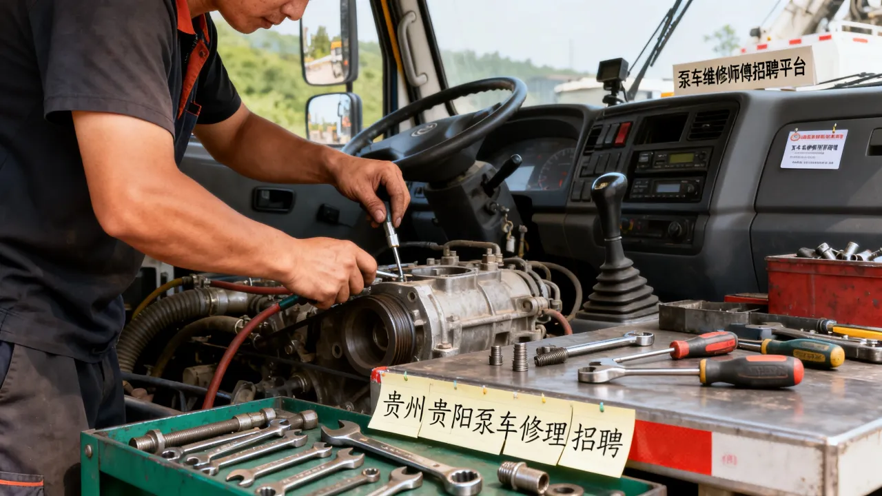 贵州贵阳泵车修理招聘哪里有?,泵车维修师傅招聘平台