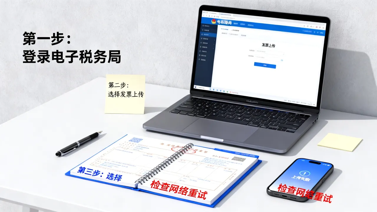 发票如何上传到电子税务局，发票上传失败怎么办-图1