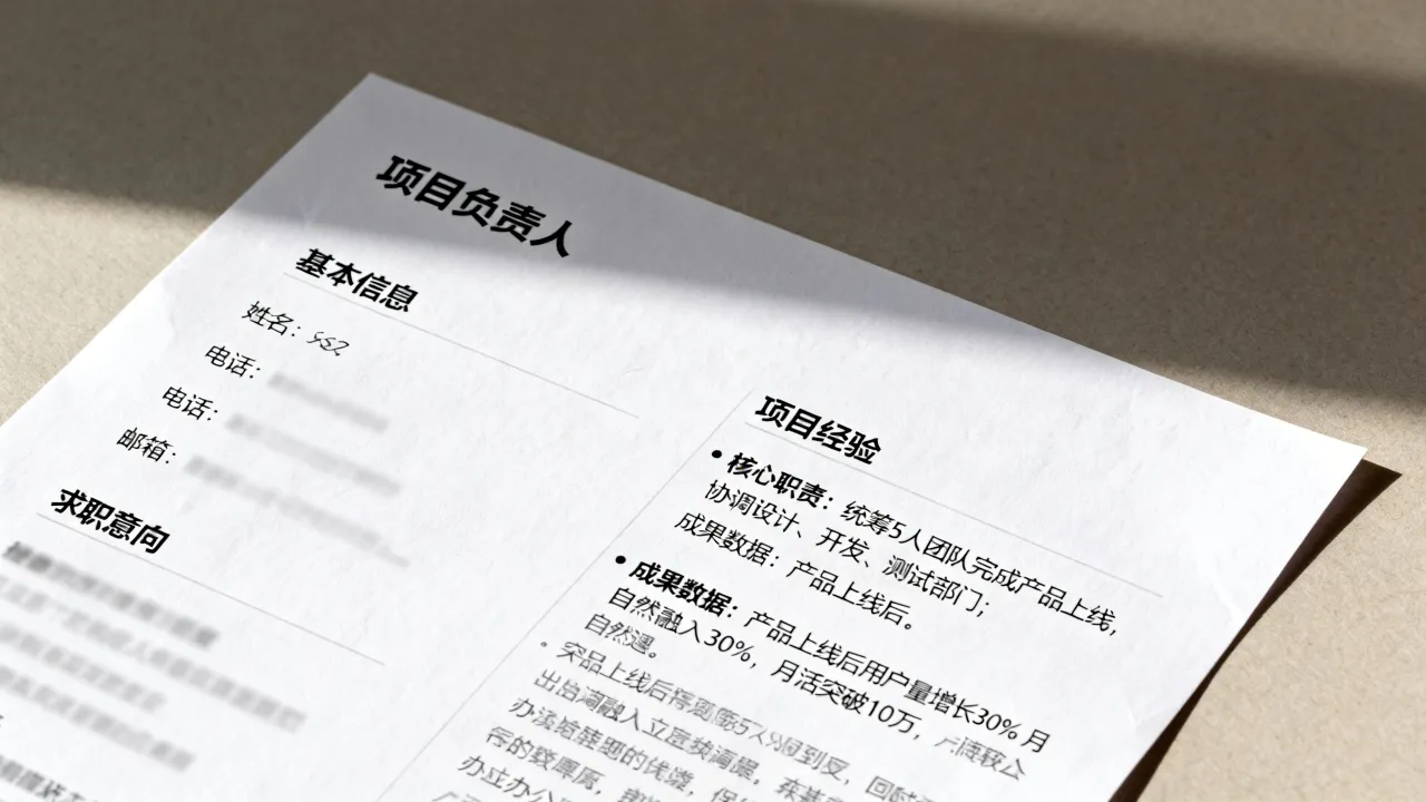 负责人简历怎么写?项目负责人简历突出哪些重点?-图2 负责人简历怎么写?项目负责人简历突出哪些重点?-图2