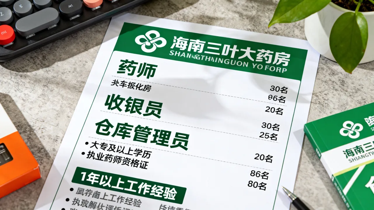 海南三叶大药房招聘岗位有哪些,招聘条件及要求是什么?-图1 海南三叶大药房招聘岗位有哪些,招聘条件及要求是什么?-图1