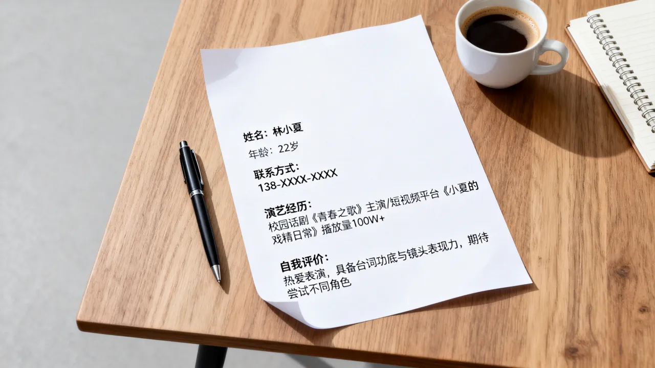 艺人简历怎么写,新人艺人简历模板范文及自我评价怎么写?-图1 艺人简历怎么写,新人艺人简历模板范文及自我评价怎么写?-图1