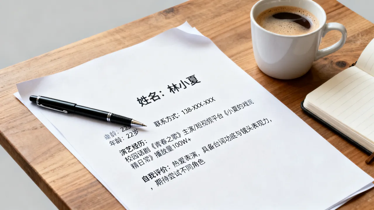 艺人简历怎么写,新人艺人简历模板范文及自我评价怎么写?-图2 艺人简历怎么写,新人艺人简历模板范文及自我评价怎么写?-图2