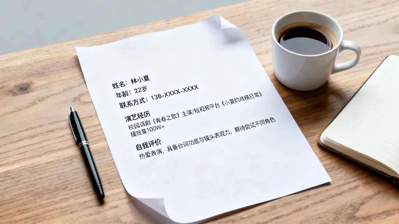 艺人简历怎么写,新人艺人简历模板范文及自我评价怎么写?-图3 艺人简历怎么写,新人艺人简历模板范文及自我评价怎么写?-图3