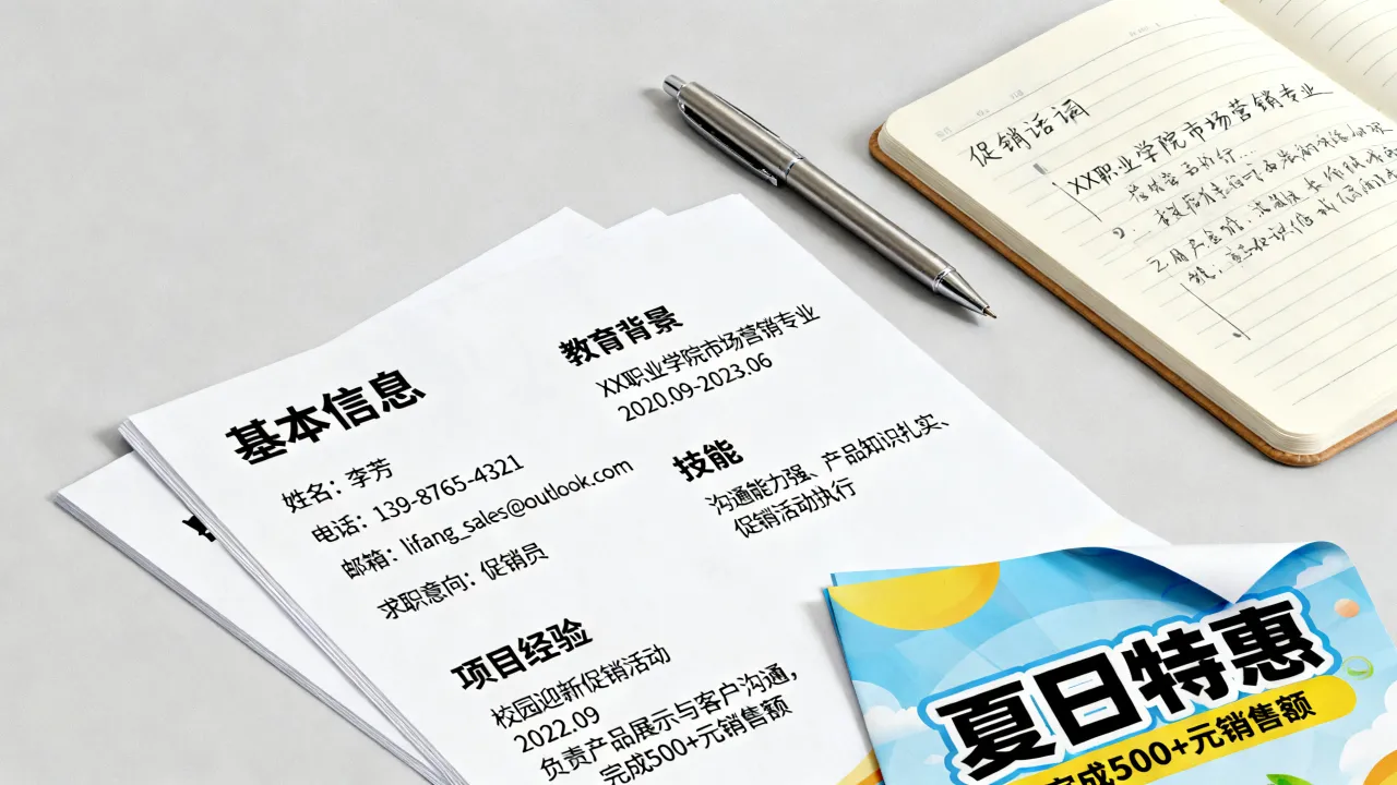 促销员简历怎么写,没有销售经验怎么写出吸引招聘者的促销员简历-图1 促销员简历怎么写,没有销售经验怎么写出吸引招聘者的促销员简历-图1