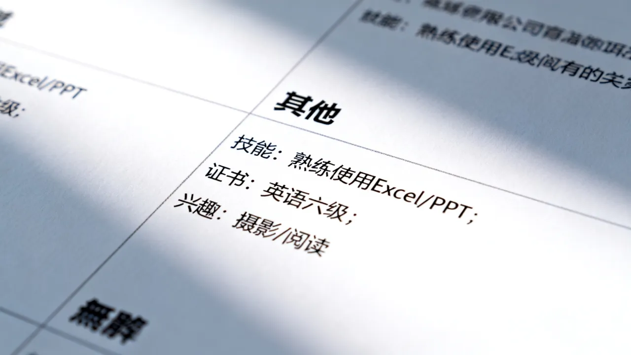 简历中的其他怎么写?简历其他一栏怎么填写比较好?-图1 简历中的其他怎么写?简历其他一栏怎么填写比较好?-图1