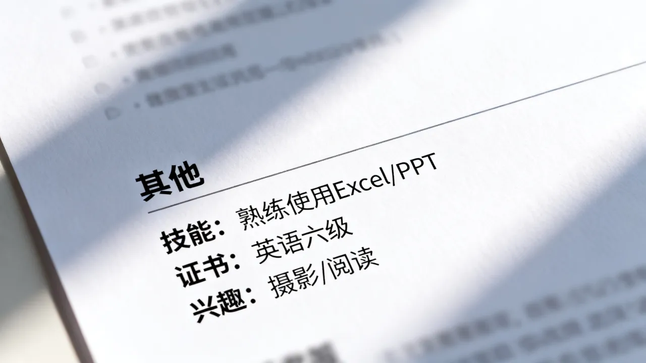简历中的其他怎么写?简历其他一栏怎么填写比较好?-图2 简历中的其他怎么写?简历其他一栏怎么填写比较好?-图2