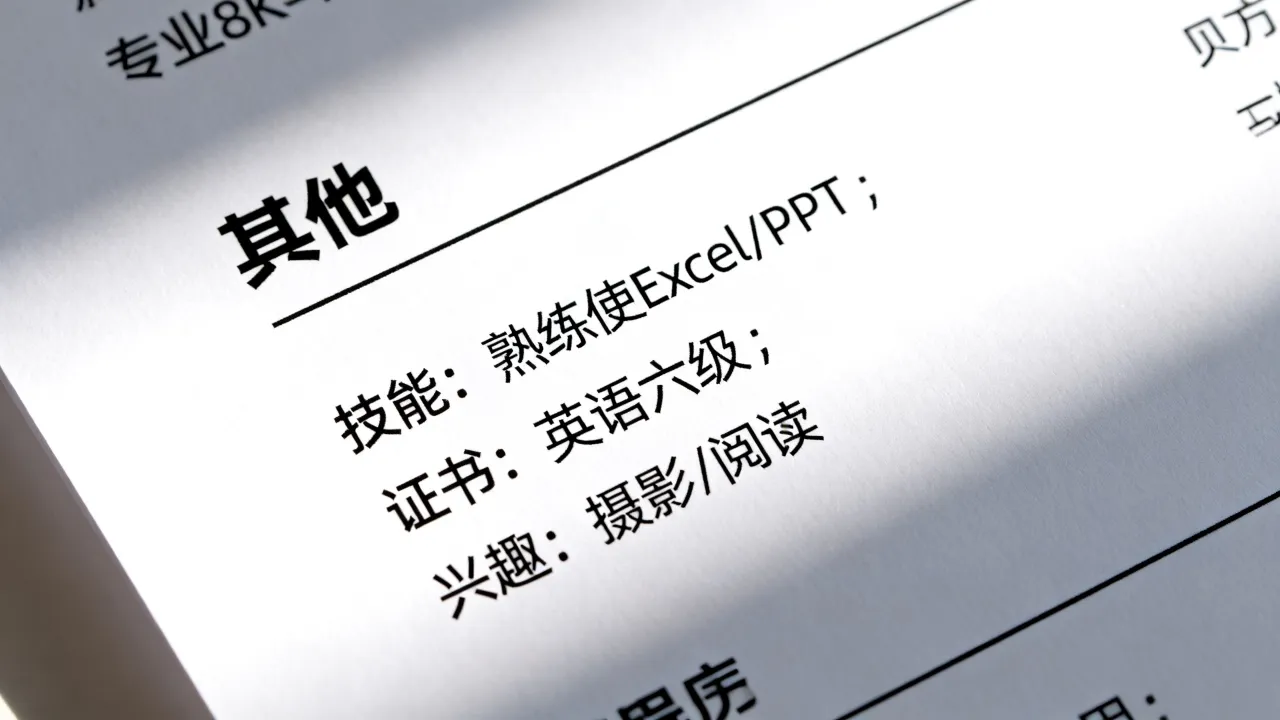 简历中的其他怎么写?简历其他一栏怎么填写比较好?-图3 简历中的其他怎么写?简历其他一栏怎么填写比较好?-图3