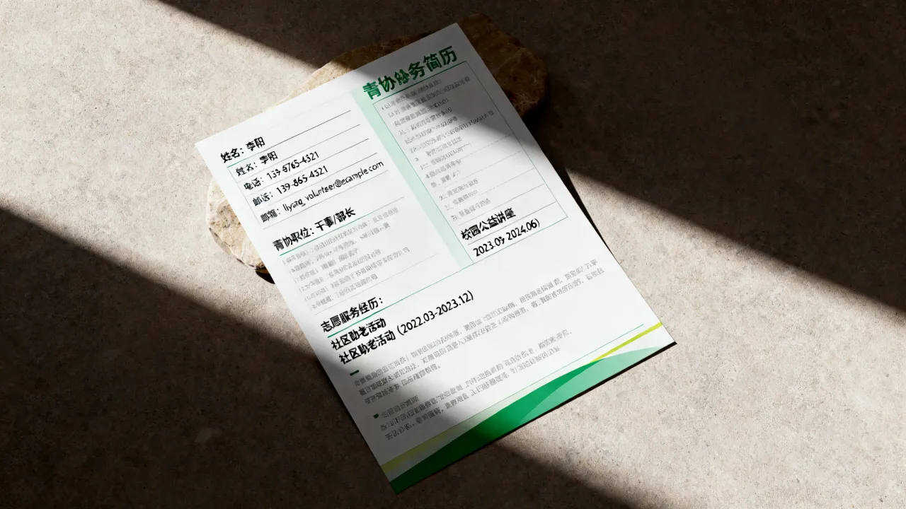 青协简历怎么写,青协简历怎么写才能突出志愿服务经历?-图1 青协简历怎么写,青协简历怎么写才能突出志愿服务经历?-图1