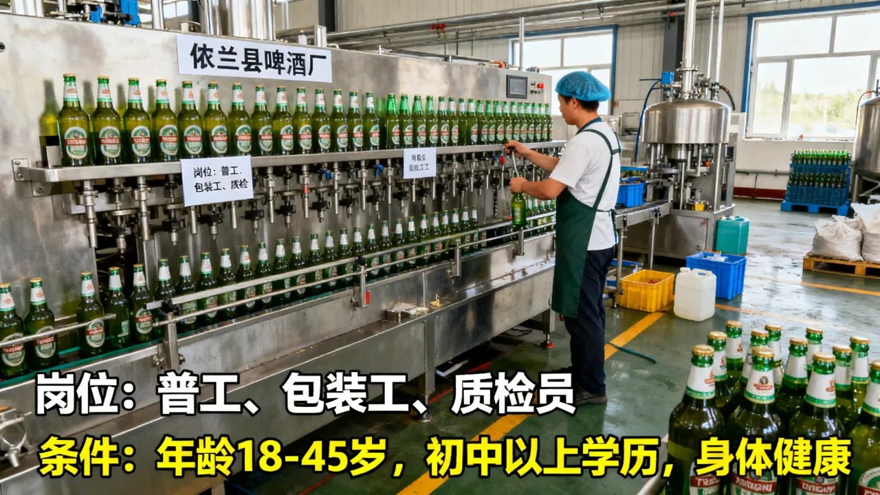 依兰县啤酒厂招聘信息有哪些岗位,啤酒厂普工招聘条件是什么?-图1 依兰县啤酒厂招聘信息有哪些岗位,啤酒厂普工招聘条件是什么?-图1