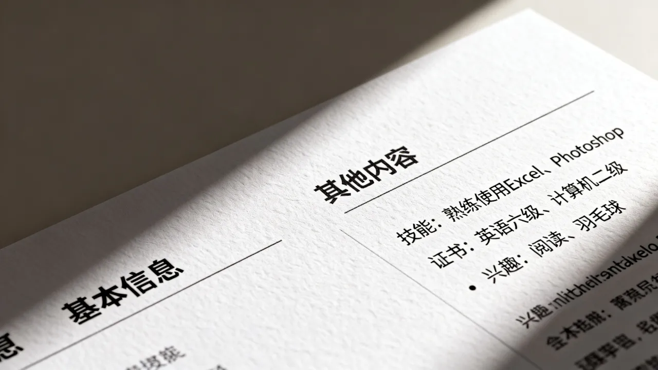个人简历的其他怎么写,个人简历其他内容怎么写好?