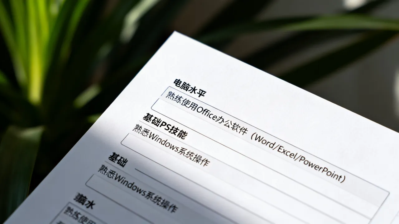 简历中电脑怎么填?简历电脑水平一般怎么填写?-图1 简历中电脑怎么填?简历电脑水平一般怎么填写?-图1