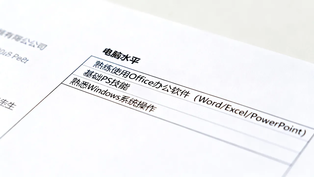 简历中电脑怎么填?简历电脑水平一般怎么填写?-图2 简历中电脑怎么填?简历电脑水平一般怎么填写?-图2