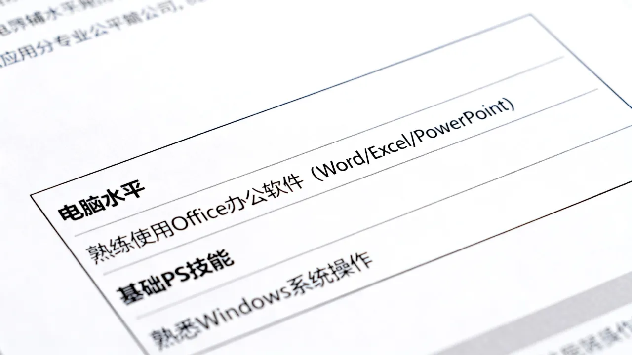 简历中电脑怎么填?简历电脑水平一般怎么填写?-图3 简历中电脑怎么填?简历电脑水平一般怎么填写?-图3