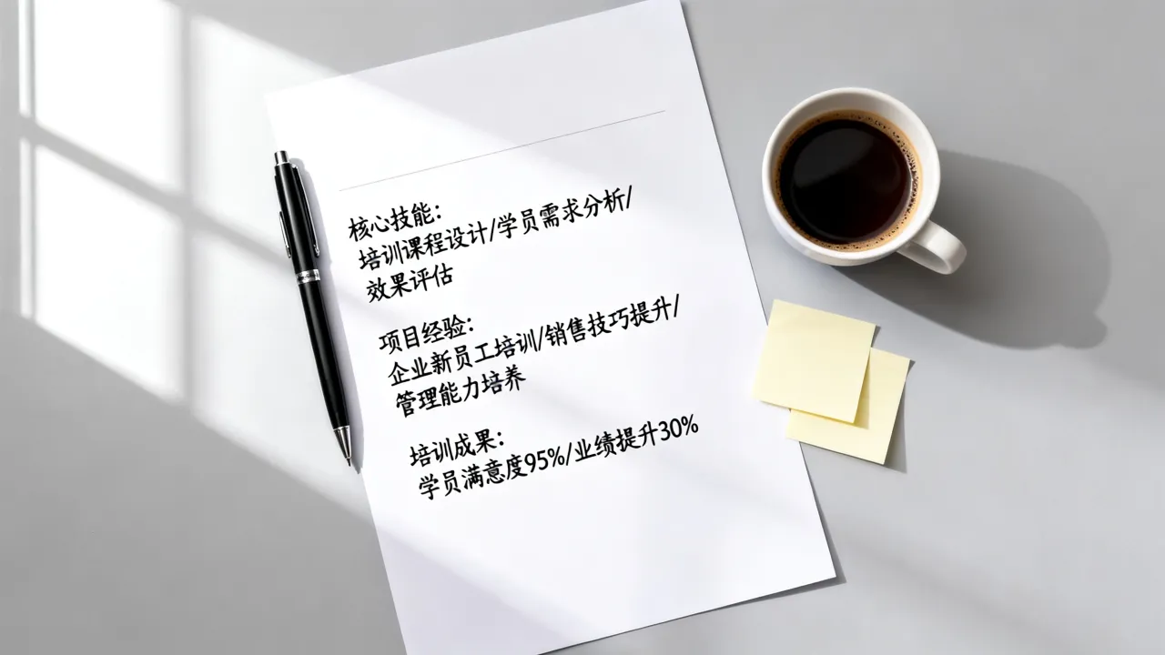 个人培训简历怎么写才能打动面试官,有哪些写作要点?-图1 个人培训简历怎么写才能打动面试官,有哪些写作要点?-图1