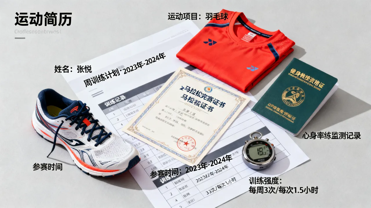 个人运动简历怎么写?运动简历模板与注意事项-图1 个人运动简历怎么写?运动简历模板与注意事项-图1