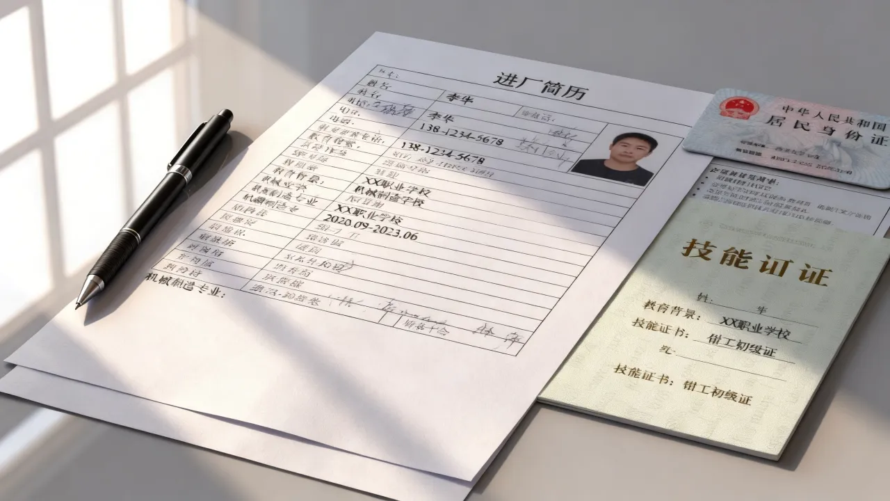 进厂简历表怎么写,没工作经验怎么填才容易被录用-图1 进厂简历表怎么写,没工作经验怎么填才容易被录用-图1
