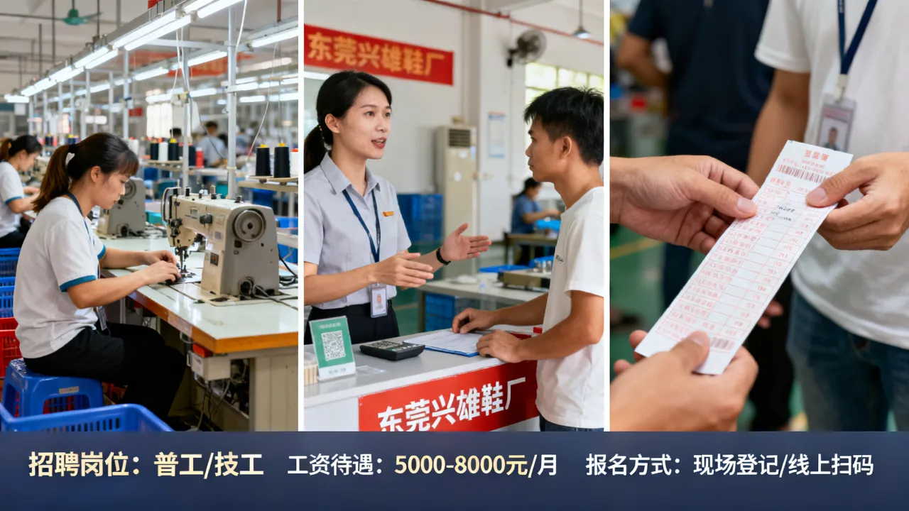 东莞兴雄鞋厂招聘靠谱吗?工资待遇怎么样,怎么进厂报名?