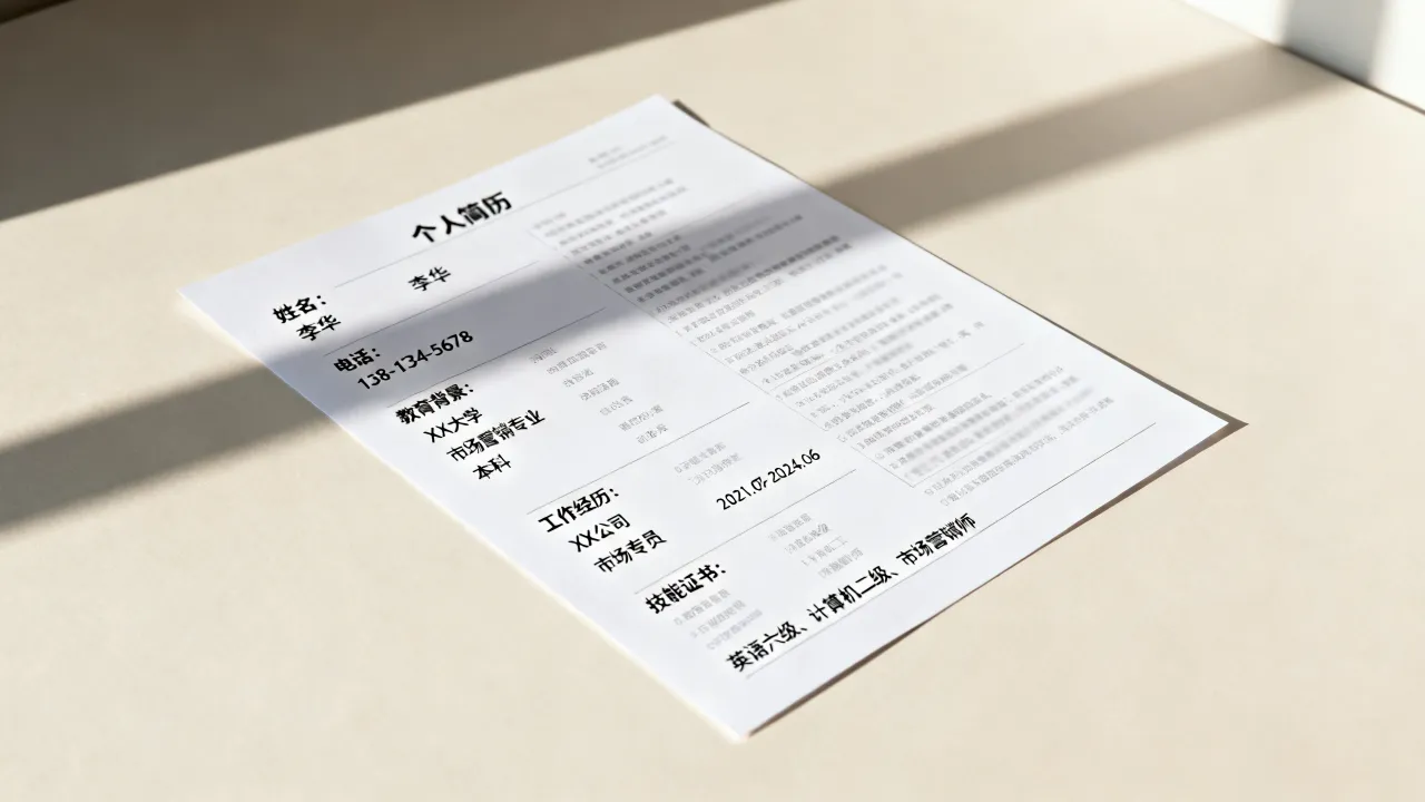 纸质个人简历怎么写,求职简历模板范文哪里找?