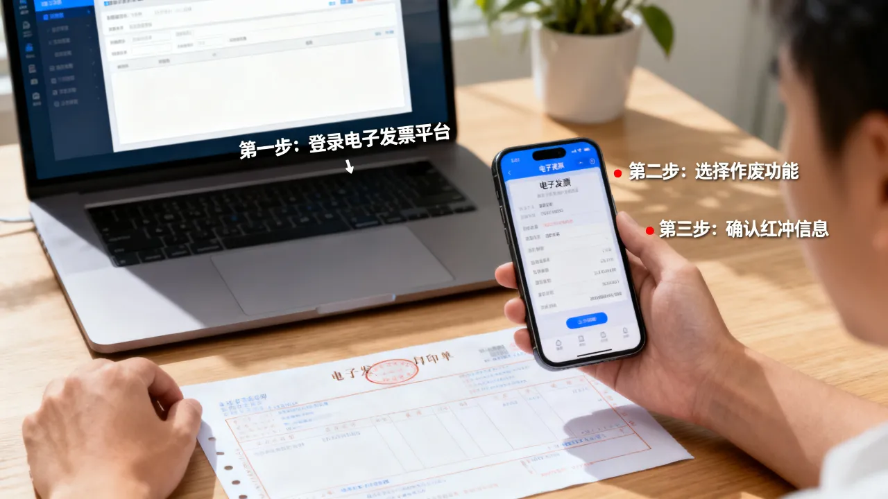 电子发票如何作废,电子发票开错了怎么红冲作废