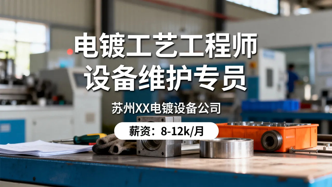 苏州电镀设备招聘有哪些岗位?苏州电镀设备招聘信息最新
