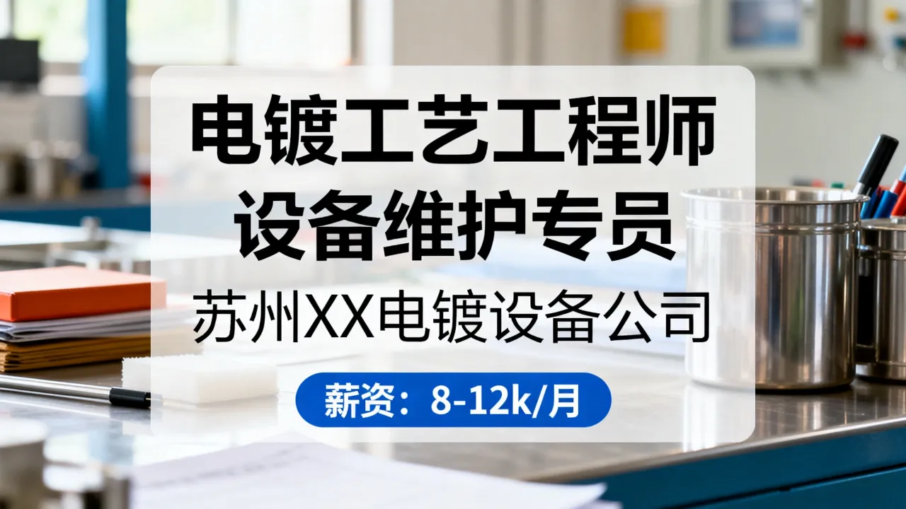 苏州电镀设备招聘有哪些岗位?苏州电镀设备招聘信息最新-图3 苏州电镀设备招聘有哪些岗位?苏州电镀设备招聘信息最新-图3