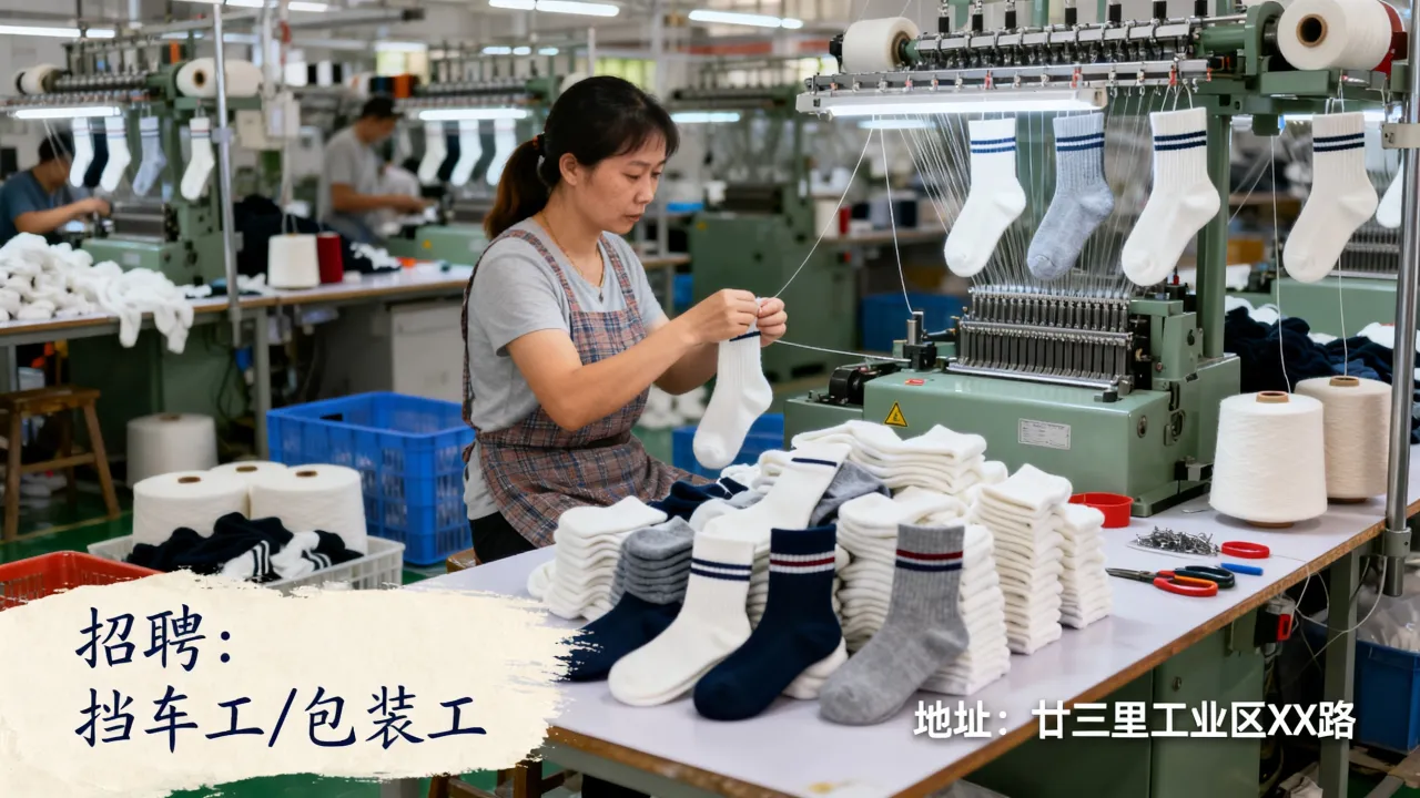 义乌廿三里棉袜招聘哪个厂好？，附近棉袜厂招工去哪里-图1