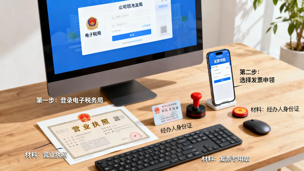 公司如何领发票?网上申领流程有哪些步骤和材料?-图3 公司如何领发票?网上申领流程有哪些步骤和材料?-图3
