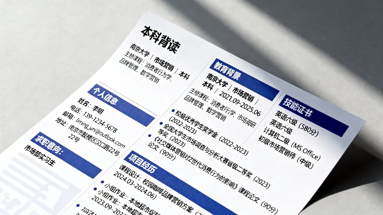 本科在读简历怎么写，本科在读没有实习经历简历如何写？-图1