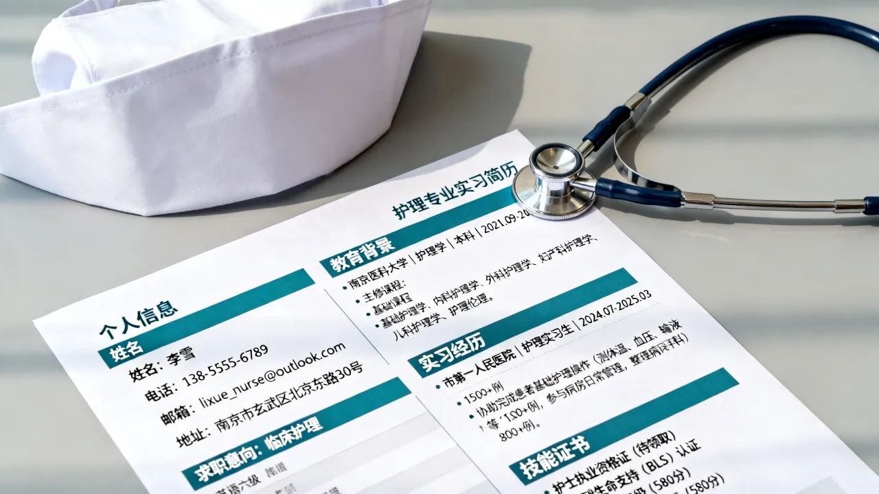 护士实习简历怎么写?2025护理专业实习简历模板范文-图2 护士实习简历怎么写?2025护理专业实习简历模板范文-图2
